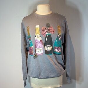 GOODIE TWO SLEEVES Champagne/prosecco Bottles grey Graphic Sweatshirt small